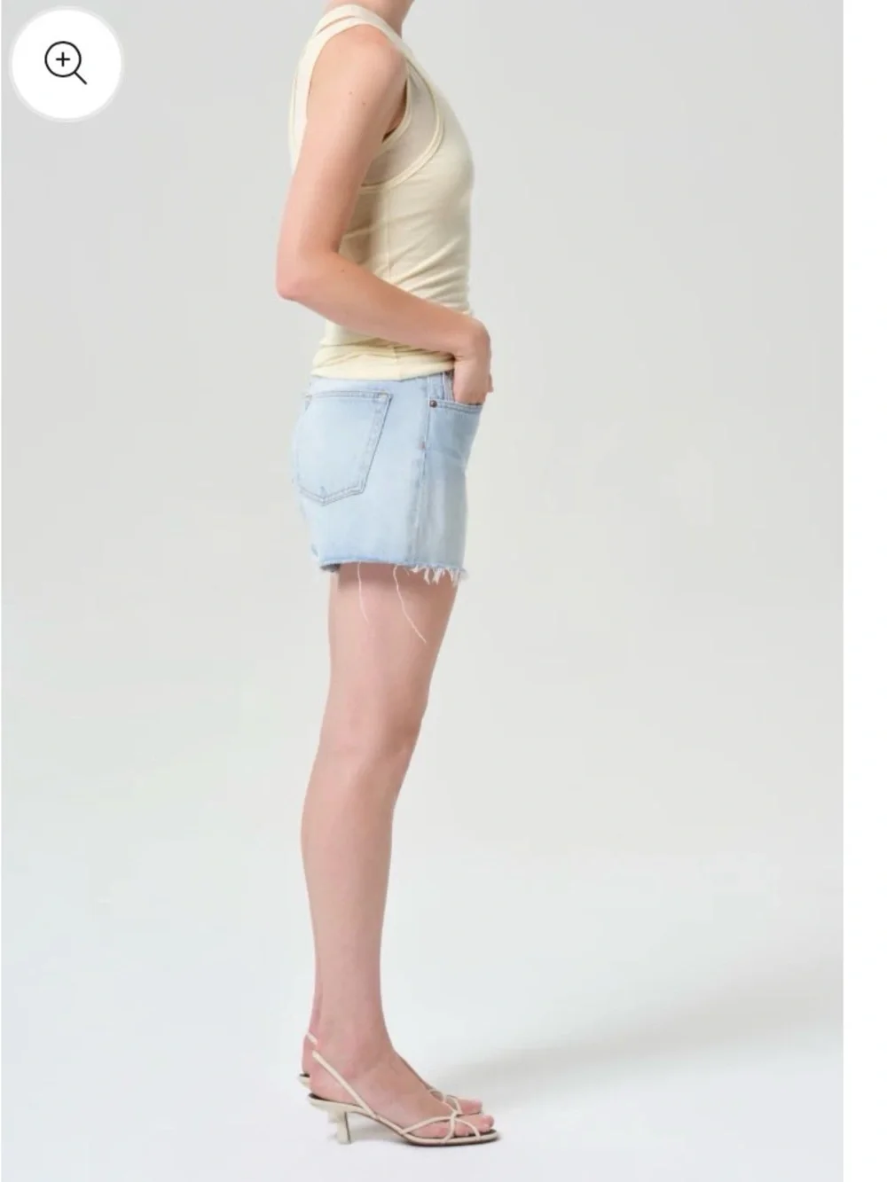 01. Agolde Parker long Denim Shorts in comeback